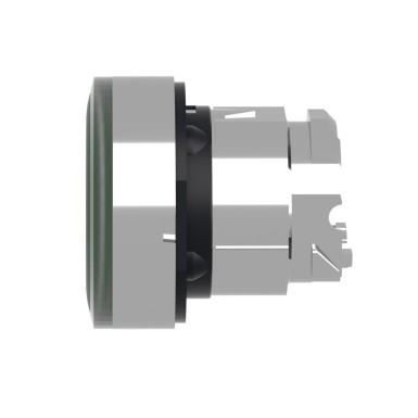 ZB4BW333S - Head for illuminated push button, Harmony XB4, metal, green flush, 22mm, universal LED, spring return, grooved lens - Schneider Electric - Head for illuminated push button, Harmony XB4, metal, green flush, 22mm, universal LED, spring return, grooved lens - Schneider Electric - 6