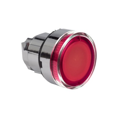 ZB4BW343S - Head for illuminated push button, Harmony XB4, metal, red flush, 22mm, universal LED, spring return, grooved lens - Schneider Electric - Head for illuminated push button, Harmony XB4, metal, red flush, 22mm, universal LED, spring return, grooved lens - Schneider Electric - 0