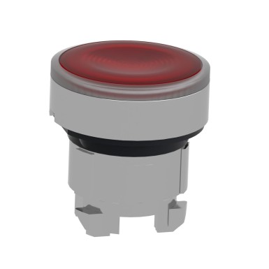 ZB4BW343S - Head for illuminated push button, Harmony XB4, metal, red flush, 22mm, universal LED, spring return, grooved lens - Schneider Electric - Head for illuminated push button, Harmony XB4, metal, red flush, 22mm, universal LED, spring return, grooved lens - Schneider Electric - 6