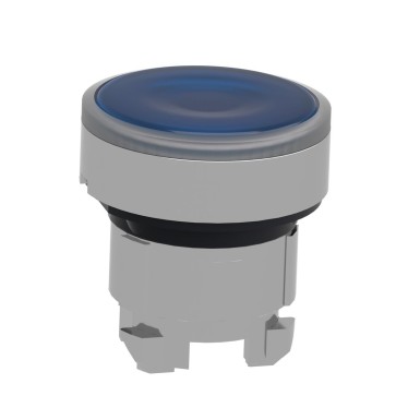 ZB4BW36 - Illuminated push button head, Harmony XB4, metal, flush, blue, 22mm, spring return, plain lens for BA9s bulb - Schneider Electric - Illuminated push button head, Harmony XB4, metal, flush, blue, 22mm, spring return, plain lens for BA9s bulb - Schneider Electric - 1