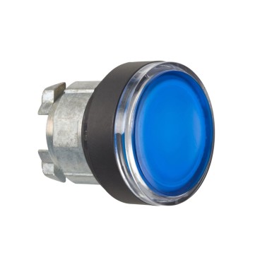 ZB4BW367 - Head for illuminated push button, Harmony XB4, black metal, blue flush, 22mm, spring return, BA9s bulb, unmarked - Schneider Electric - Head for illuminated push button, Harmony XB4, black metal, blue flush, 22mm, spring return, BA9s bulb, unmarked - Schneider Electric - 0