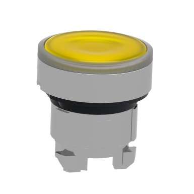 ZB4BW383 - Head for illuminated push button, Harmony XB4, metal, metal, yellow, 22mm, universal LED, spring return, plain lens - Schneider Electric - Head for illuminated push button, Harmony XB4, metal, metal, yellow, 22mm, universal LED, spring return, plain lens - Schneider Electric - 2