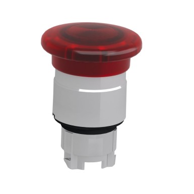 ZB4BW443 - Head for illuminated push button, Harmony XB4, metal, red mushroom 40mm, 22mm, universal LED, spring return - Schneider Electric - Head for illuminated push button, Harmony XB4, metal, red mushroom 40mm, 22mm, universal LED, spring return - Schneider Electric - 5