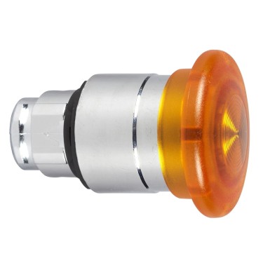 ZB4BW453 - Head for illuminated push button, Harmony XB4, metal, orange mushroom 40mm, 22mm, universal LED, spring return, unmarked - Schneider Electric - Head for illuminated push button, Harmony XB4, metal, orange mushroom 40mm, 22mm, universal LED, spring return, unmarked - Schneider Electric - 0