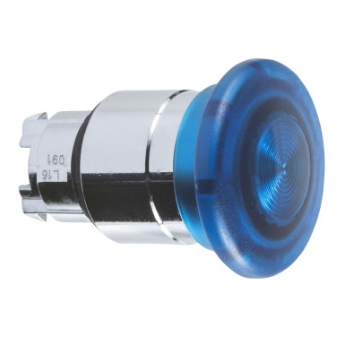 ZB4BW463 - Head for illuminated push button, Harmony XB4, metal, blue mushroom 40mm, 22mm, universal LED, spring return - Schneider Electric - Head for illuminated push button, Harmony XB4, metal, blue mushroom 40mm, 22mm, universal LED, spring return - Schneider Electric - 0