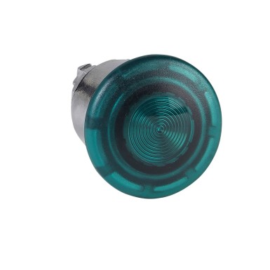 ZB4BW633 - Head for illuminated push button, Harmony XB4, green mushroom 40mm, 22mm, latching, push-pull to release, universal LED, unmarked - Schneider Electric - Head for illuminated push button, Harmony XB4, green mushroom 40mm, 22mm, latching, push-pull to release, universal LED, unmarked - Schneider Electric - 0