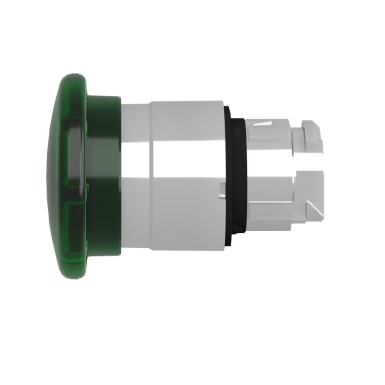 ZB4BW633 - Head for illuminated push button, Harmony XB4, green mushroom 40mm, 22mm, latching, push-pull to release, universal LED, unmarked - Schneider Electric - Head for illuminated push button, Harmony XB4, green mushroom 40mm, 22mm, latching, push-pull to release, universal LED, unmarked - Schneider Electric - 1