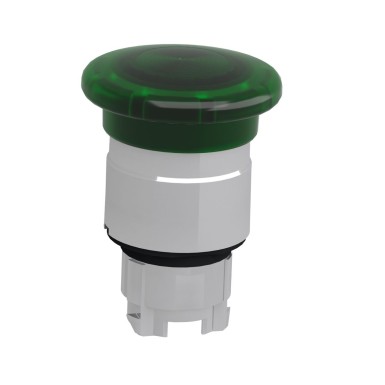 ZB4BW633 - Head for illuminated push button, Harmony XB4, green mushroom 40mm, 22mm, latching, push-pull to release, universal LED, unmarked - Schneider Electric - Head for illuminated push button, Harmony XB4, green mushroom 40mm, 22mm, latching, push-pull to release, universal LED, unmarked - Schneider Electric - 2