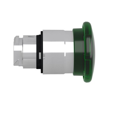 ZB4BW633 - Head for illuminated push button, Harmony XB4, green mushroom 40mm, 22mm, latching, push-pull to release, universal LED, unmarked - Schneider Electric - Head for illuminated push button, Harmony XB4, green mushroom 40mm, 22mm, latching, push-pull to release, universal LED, unmarked - Schneider Electric - 5