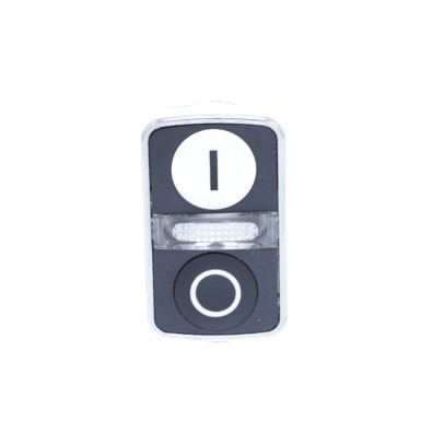 ZB4BW7A1721 - Harmony XB4, Illuminated double-headed push button head, metal, Ш22, 1 white flush marked I + 1 pilot light + 1 black flush marked O - Schneider Electric - Harmony XB4, Illuminated double-headed push button head, metal, Ш22, 1 white flush marked I + 1 pilot light + 1 black flush marked O - Schneider Electric - 1