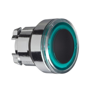 ZB4BW933 - Head for illuminated push button, Harmony XB4, metal, green flush, 22mm, universal LED, spring return, illuminated ring - Schneider Electric - Head for illuminated push button, Harmony XB4, metal, green flush, 22mm, universal LED, spring return, illuminated ring - Schneider Electric - 0