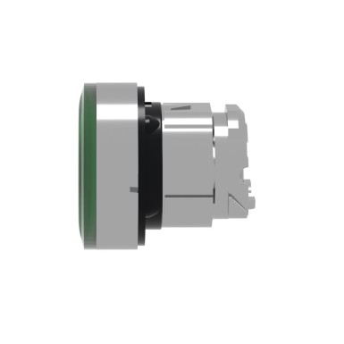 ZB4BW933 - Head for illuminated push button, Harmony XB4, metal, green flush, 22mm, universal LED, spring return, illuminated ring - Schneider Electric - Head for illuminated push button, Harmony XB4, metal, green flush, 22mm, universal LED, spring return, illuminated ring - Schneider Electric - 2