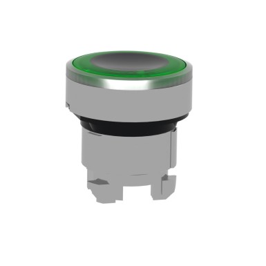 ZB4BW933 - Head for illuminated push button, Harmony XB4, metal, green flush, 22mm, universal LED, spring return, illuminated ring - Schneider Electric - Head for illuminated push button, Harmony XB4, metal, green flush, 22mm, universal LED, spring return, illuminated ring - Schneider Electric - 4