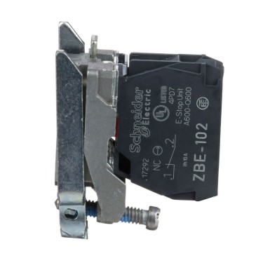 ZB4BZ102 - Single contact block with body fixing collar, Harmony XB4, metal, screw clamp terminal, 1NC - Schneider Electric - Single contact block with body fixing collar, Harmony XB4, metal, screw clamp terminal, 1NC - Schneider Electric - 2