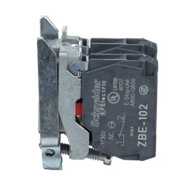 ZB4BZ104 - Single contact block with body fixing collar, Harmony XB4, metal, screw clamp terminal, 2NC - Schneider Electric - Single contact block with body fixing collar, Harmony XB4, metal, screw clamp terminal, 2NC - Schneider Electric - 1