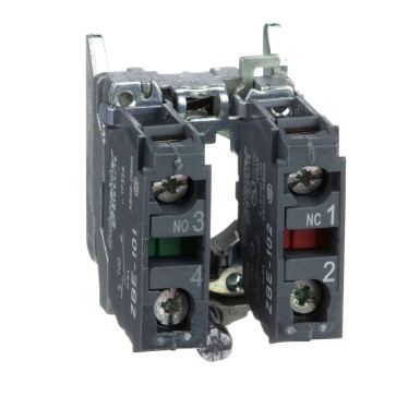 ZB4BZ105 - Single contact block with body fixing collar, Harmony XB4, metal, screw clamp terminal, 1NO+1NC - Schneider Electric - Single contact block with body fixing collar, Harmony XB4, metal, screw clamp terminal, 1NO+1NC - Schneider Electric - 0