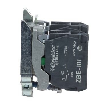 ZB4BZ105 - Single contact block with body fixing collar, Harmony XB4, metal, screw clamp terminal, 1NO+1NC - Schneider Electric - Single contact block with body fixing collar, Harmony XB4, metal, screw clamp terminal, 1NO+1NC - Schneider Electric - 3