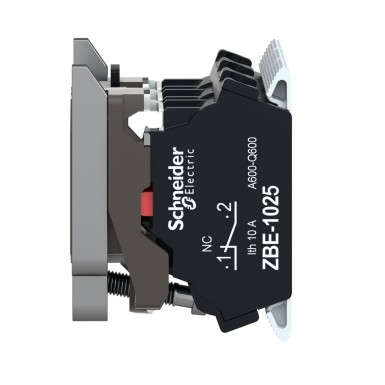 ZB4BZ1055 - Harmony XB4, Single contact block with body/fixing collar, metal, spring clamp terminal, 1 NO + 1 NC - Schneider Electric - Harmony XB4, Single contact block with body/fixing collar, metal, spring clamp terminal, 1 NO + 1 NC - Schneider Electric - 4