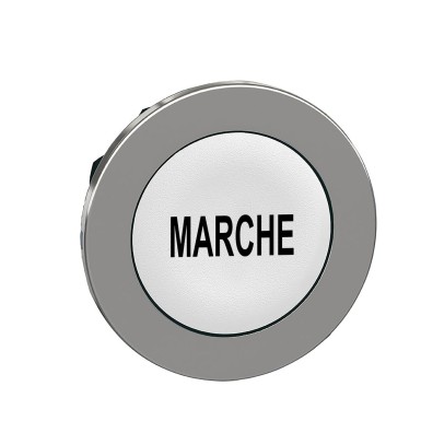 ZB4FA142 - Head for illuminated push button, Harmony XB4, metal, white flush, 30mm, spring return, black marked MARCHE - Schneider Electric - Head for illuminated push button, Harmony XB4, metal, white flush, 30mm, spring return, black marked MARCHE - Schneider Electric - 0