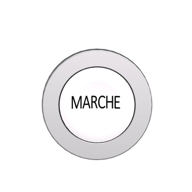 ZB4FA142 - Head for illuminated push button, Harmony XB4, metal, white flush, 30mm, spring return, black marked MARCHE - Schneider Electric - Head for illuminated push button, Harmony XB4, metal, white flush, 30mm, spring return, black marked MARCHE - Schneider Electric - 4