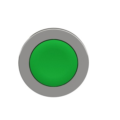 ZB4FA3 - Flush mounted push button head, Harmony XB4, metal, green, 30mm, spring return, unmarked - Schneider Electric - Flush mounted push button head, Harmony XB4, metal, green, 30mm, spring return, unmarked - Schneider Electric - 3