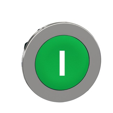 ZB4FA331 - Flush mounted push button head, Harmony XB4, metal, green, 30mm, spring return, marked I - Schneider Electric - Flush mounted push button head, Harmony XB4, metal, green, 30mm, spring return, marked I - Schneider Electric - 0