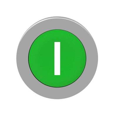 ZB4FA331 - Flush mounted push button head, Harmony XB4, metal, green, 30mm, spring return, marked I - Schneider Electric - Flush mounted push button head, Harmony XB4, metal, green, 30mm, spring return, marked I - Schneider Electric - 4