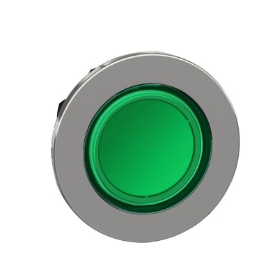 ZB4FA38 - Head for illuminated push button, Harmony XB4, metal, green flush mounted, 30mm, universal LED, for legend of insertion - Schneider Electric - Head for illuminated push button, Harmony XB4, metal, green flush mounted, 30mm, universal LED, for legend of insertion - Schneider Electric - 0