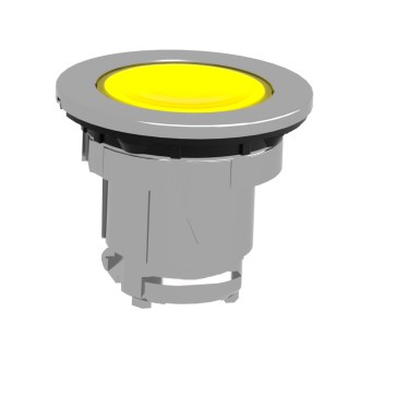 ZB4FA88 - Head for illuminated push button, Harmony XB4, metal, yellow flush mounted, 30mm, universal LED, for legend of insertion - Schneider Electric - Head for illuminated push button, Harmony XB4, metal, yellow flush mounted, 30mm, universal LED, for legend of insertion - Schneider Electric - 6