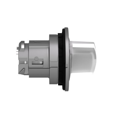 ZB4FK1213 - Head for illuminated selector switch, Harmony XB4, metal, white handle, 30mm, universal LED, 2 positions, stay put - Schneider Electric - Head for illuminated selector switch, Harmony XB4, metal, white handle, 30mm, universal LED, 2 positions, stay put - Schneider Electric - 1