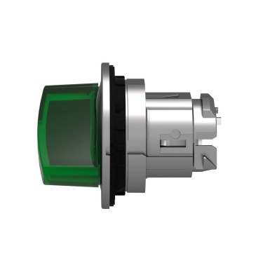 ZB4FK1233 - Head for illuminated selector switch, Harmony XB4, universal LED, green handle, flush, 30mm, 2 positions, stay put - Schneider Electric - Head for illuminated selector switch, Harmony XB4, universal LED, green handle, flush, 30mm, 2 positions, stay put - Schneider Electric - 4