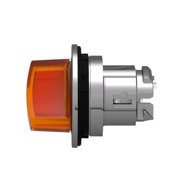 ZB4FK1253 - Head for illuminated selector switch, Harmony XB4, metal, orange handle, flush mounted, 30mm, universal LED, 2 positions - Schneider Electric - Head for illuminated selector switch, Harmony XB4, metal, orange handle, flush mounted, 30mm, universal LED, 2 positions - Schneider Electric - 4