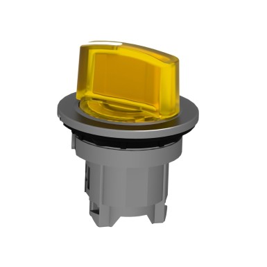 ZB4FK1283 - Head for illuminated selector switch, Harmony XB4, metal, yellow handle, 30mm, universal LED, 2 positions, stay put - Schneider Electric - Head for illuminated selector switch, Harmony XB4, metal, yellow handle, 30mm, universal LED, 2 positions, stay put - Schneider Electric - 4