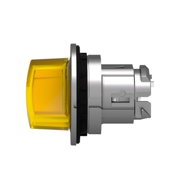 ZB4FK1283 - Head for illuminated selector switch, Harmony XB4, metal, yellow handle, 30mm, universal LED, 2 positions, stay put - Schneider Electric - Head for illuminated selector switch, Harmony XB4, metal, yellow handle, 30mm, universal LED, 2 positions, stay put - Schneider Electric - 6