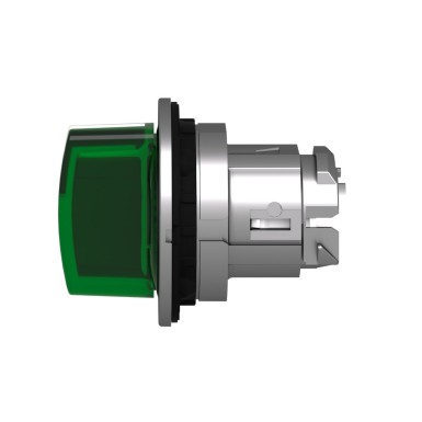 ZB4FK1333 - Head for illuminated selector switch, Harmony XB4, metal, green handle, flush mounted, 30mm, universal LED, 3 positions - Schneider Electric - Head for illuminated selector switch, Harmony XB4, metal, green handle, flush mounted, 30mm, universal LED, 3 positions - Schneider Electric - 1