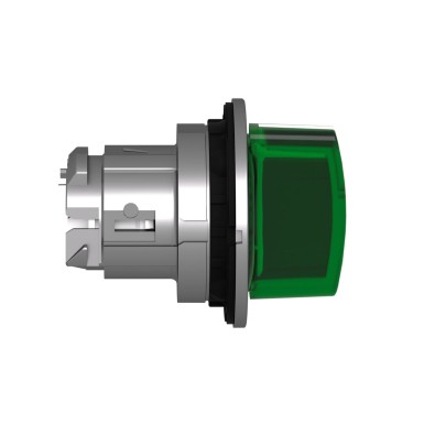 ZB4FK1333 - Head for illuminated selector switch, Harmony XB4, metal, green handle, flush mounted, 30mm, universal LED, 3 positions - Schneider Electric - Head for illuminated selector switch, Harmony XB4, metal, green handle, flush mounted, 30mm, universal LED, 3 positions - Schneider Electric - 2