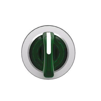 ZB4FK1333 - Head for illuminated selector switch, Harmony XB4, metal, green handle, flush mounted, 30mm, universal LED, 3 positions - Schneider Electric - Head for illuminated selector switch, Harmony XB4, metal, green handle, flush mounted, 30mm, universal LED, 3 positions - Schneider Electric - 5