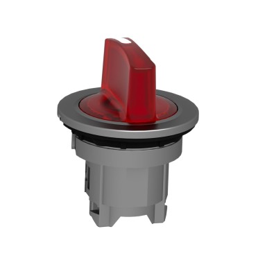 ZB4FK1343 - Head for illuminated selector switch, Harmony XB4, metal, red handle, flush mounted, 30mm, universal LED, 3 positions - Schneider Electric - Head for illuminated selector switch, Harmony XB4, metal, red handle, flush mounted, 30mm, universal LED, 3 positions - Schneider Electric - 5