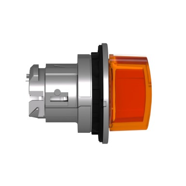 ZB4FK1353 - Head for illuminated selector switch, Harmony XB4, metal, orange handle, flush mounted, 30mm, universal LED, 3 positions - Schneider Electric - Head for illuminated selector switch, Harmony XB4, metal, orange handle, flush mounted, 30mm, universal LED, 3 positions - Schneider Electric - 1