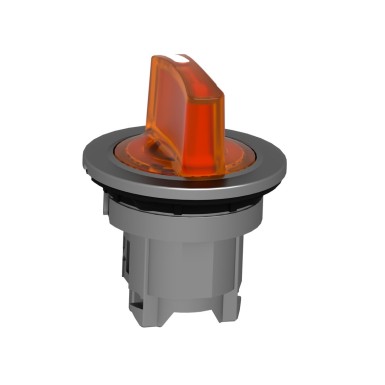 ZB4FK1353 - Head for illuminated selector switch, Harmony XB4, metal, orange handle, flush mounted, 30mm, universal LED, 3 positions - Schneider Electric - Head for illuminated selector switch, Harmony XB4, metal, orange handle, flush mounted, 30mm, universal LED, 3 positions - Schneider Electric - 6