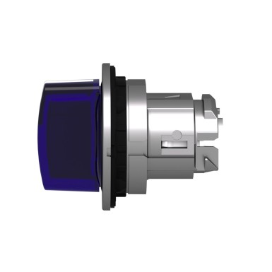 ZB4FK1363 - Head for illuminated selector switch, Harmony XB4, metal, blue handle, flush mounted, 30mm, universal LED, 3 positions - Schneider Electric - Head for illuminated selector switch, Harmony XB4, metal, blue handle, flush mounted, 30mm, universal LED, 3 positions - Schneider Electric - 1