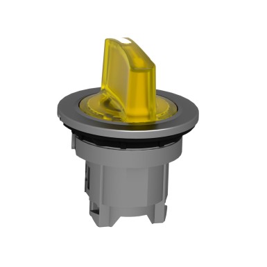 ZB4FK1383 - Head for illuminated selector switch, Harmony XB4, metal, yellow handle, flush mounted, 30mm, universal LED, 3 positions - Schneider Electric - Head for illuminated selector switch, Harmony XB4, metal, yellow handle, flush mounted, 30mm, universal LED, 3 positions - Schneider Electric - 4