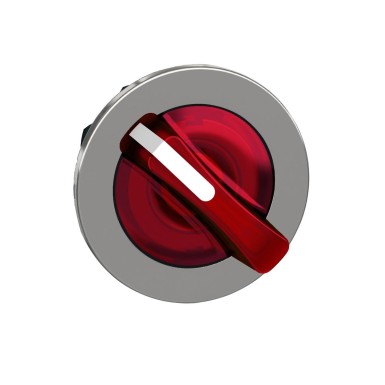 ZB4FK1443 - Head for illuminated selector switch, Harmony XB4, metal, red handle, 30mm, universal LED, 2 positions, spring return - Schneider Electric - Head for illuminated selector switch, Harmony XB4, metal, red handle, 30mm, universal LED, 2 positions, spring return - Schneider Electric - 0