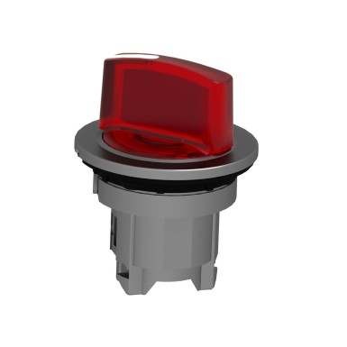 ZB4FK1443 - Head for illuminated selector switch, Harmony XB4, metal, red handle, 30mm, universal LED, 2 positions, spring return - Schneider Electric - Head for illuminated selector switch, Harmony XB4, metal, red handle, 30mm, universal LED, 2 positions, spring return - Schneider Electric - 4