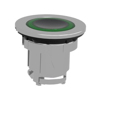 ZB4FW933 - Head for illuminated push button, Harmony XB4, plastic, green flush, 30mm, universal LED, spring return, illuminated ring - Schneider Electric - Head for illuminated push button, Harmony XB4, plastic, green flush, 30mm, universal LED, spring return, illuminated ring - Schneider Electric - 3