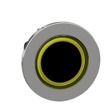 ZB4FW983 - Head for illuminated push button, Harmony XB4, metal, yellow flush mounted, 30mm, universal LED, illuminated ring - Schneider Electric - Head for illuminated push button, Harmony XB4, metal, yellow flush mounted, 30mm, universal LED, illuminated ring - Schneider Electric - 0