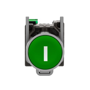 ZB4RTA331 - Wireless and batteryless pushbutton, push only, ё22 metal head, white I on green background cap - Schneider Electric - Wireless and batteryless pushbutton, push only, ё22 metal head, white I on green background cap - Schneider Electric - 3