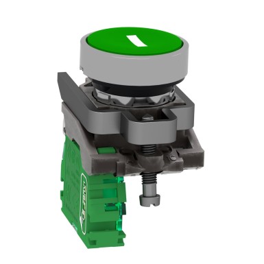 ZB4RTA331 - Wireless and batteryless pushbutton, push only, ё22 metal head, white I on green background cap - Schneider Electric - Wireless and batteryless pushbutton, push only, ё22 metal head, white I on green background cap - Schneider Electric - 6