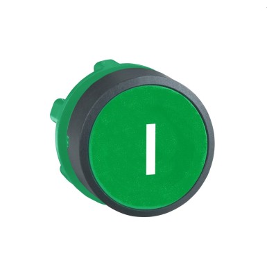 ZB5AA331 - Push button head, Harmony XB5, plastic, flush, green, 22mm, spring return, marked I - Schneider Electric - Push button head, Harmony XB5, plastic, flush, green, 22mm, spring return, marked I - Schneider Electric - 0