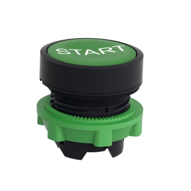 ZB5AA333 - Push button head, Harmony XB5, plastic, flush, green, 22mm, spring return, marked START - Schneider Electric - Push button head, Harmony XB5, plastic, flush, green, 22mm, spring return, marked START - Schneider Electric - 3